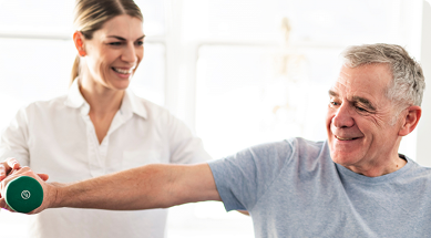 Doctor assessing the elderly
