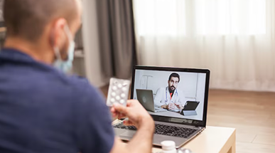 Man consulting online