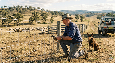 Old man farming wheat